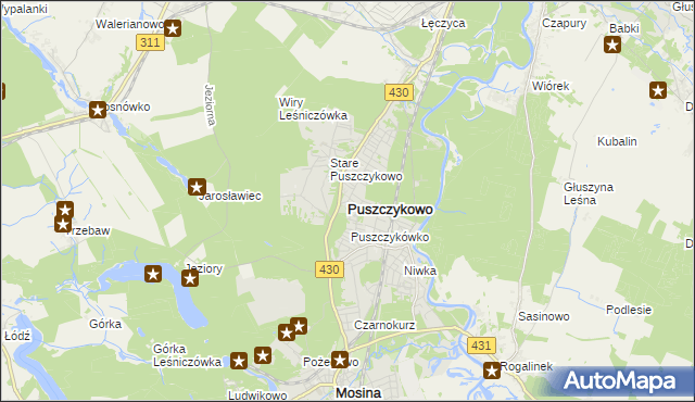 mapa Puszczykowo powiat poznański, Puszczykowo powiat poznański na mapie Targeo