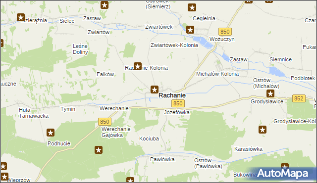 mapa Rachanie, Rachanie na mapie Targeo
