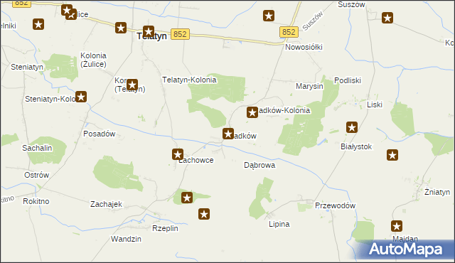 mapa Radków gmina Telatyn, Radków gmina Telatyn na mapie Targeo
