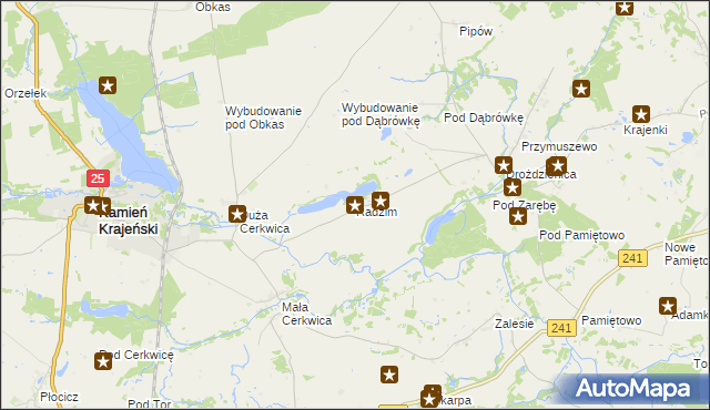 mapa Radzim gmina Kamień Krajeński, Radzim gmina Kamień Krajeński na mapie Targeo