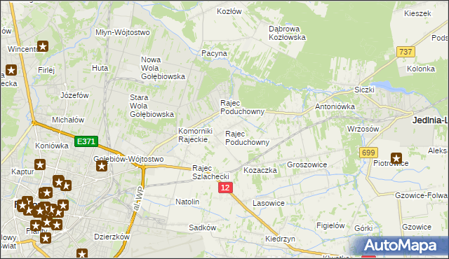 mapa Rajec Poduchowny, Rajec Poduchowny na mapie Targeo