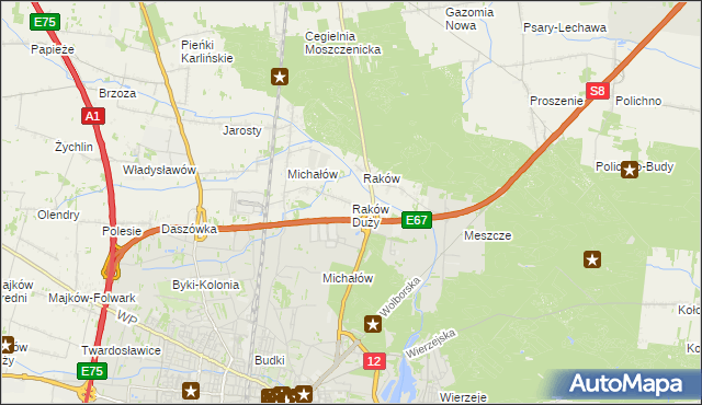 mapa Raków Duży, Raków Duży na mapie Targeo