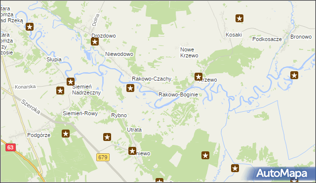mapa Rakowo-Boginie, Rakowo-Boginie na mapie Targeo