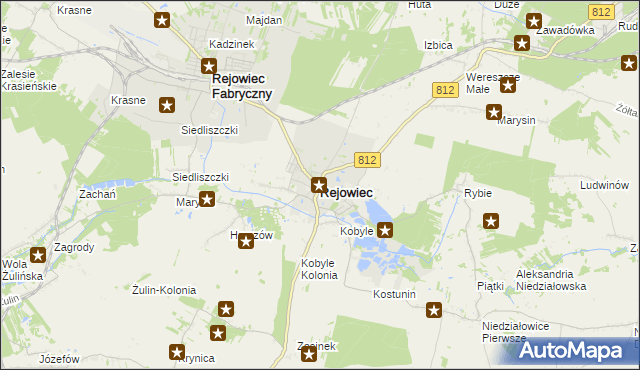 mapa Rejowiec powiat chełmski, Rejowiec powiat chełmski na mapie Targeo