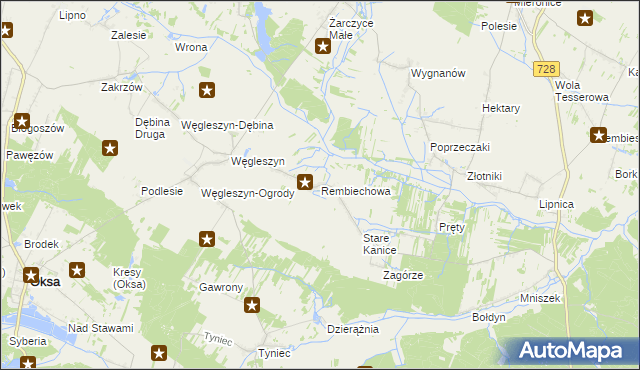 mapa Rembiechowa, Rembiechowa na mapie Targeo