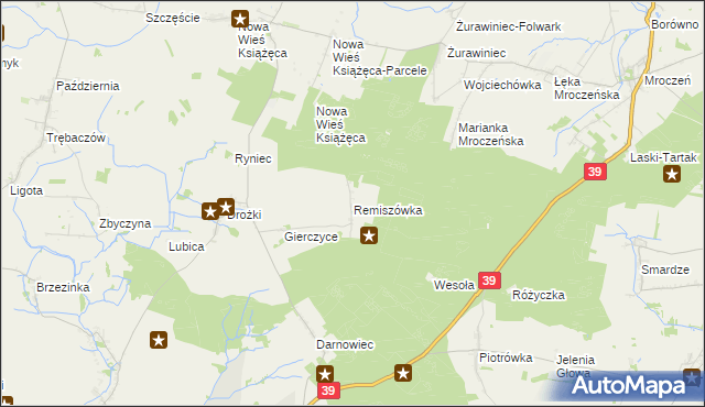 mapa Remiszówka, Remiszówka na mapie Targeo