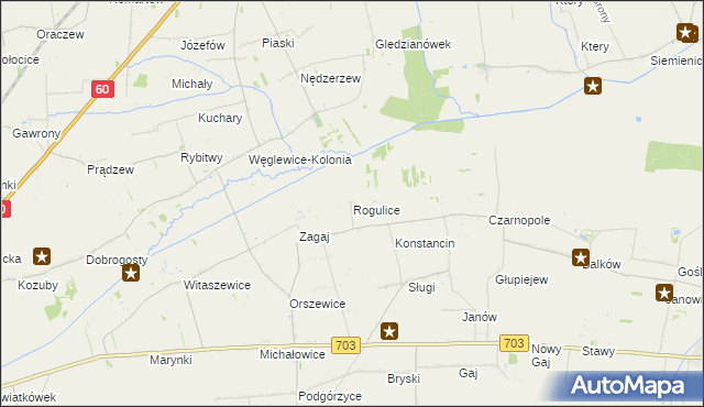 mapa Rogulice, Rogulice na mapie Targeo