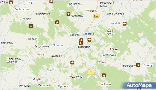 mapa Rossosz powiat bialski, Rossosz powiat bialski na mapie Targeo