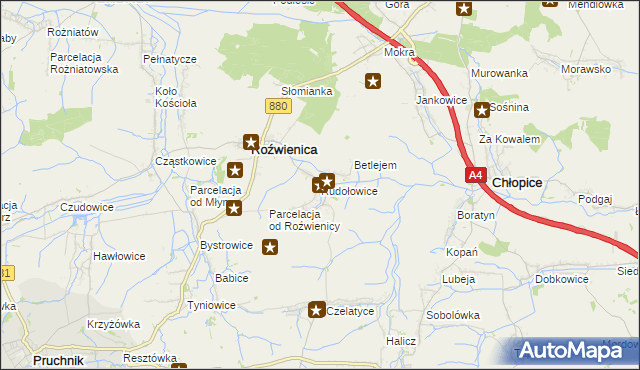 mapa Rudołowice, Rudołowice na mapie Targeo