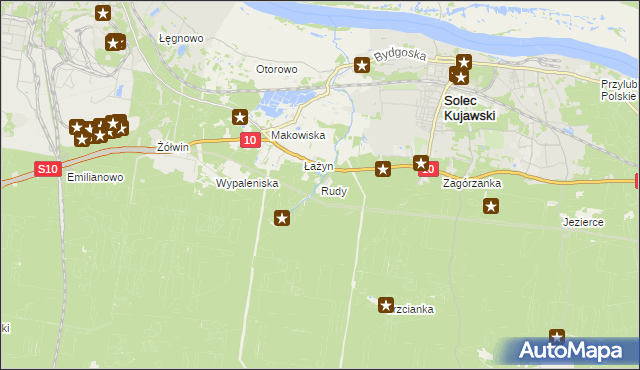 mapa Rudy gmina Solec Kujawski, Rudy gmina Solec Kujawski na mapie Targeo