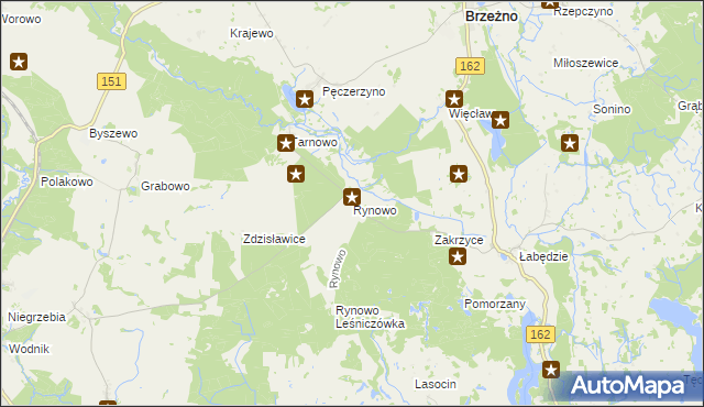 mapa Rynowo gmina Łobez, Rynowo gmina Łobez na mapie Targeo