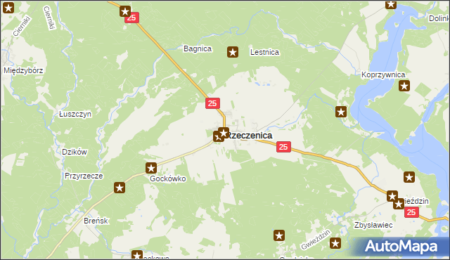 mapa Rzeczenica, Rzeczenica na mapie Targeo