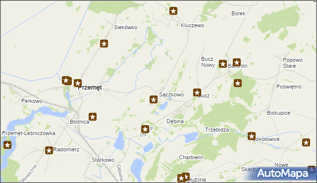 mapa Sączkowo, Sączkowo na mapie Targeo