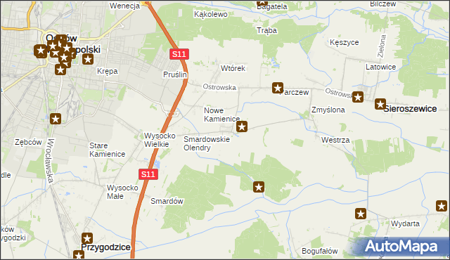 mapa Sadowie gmina Ostrów Wielkopolski, Sadowie gmina Ostrów Wielkopolski na mapie Targeo