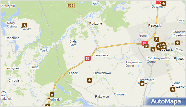 mapa Sampława, Sampława na mapie Targeo