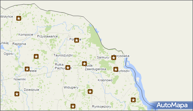 mapa Sankury, Sankury na mapie Targeo