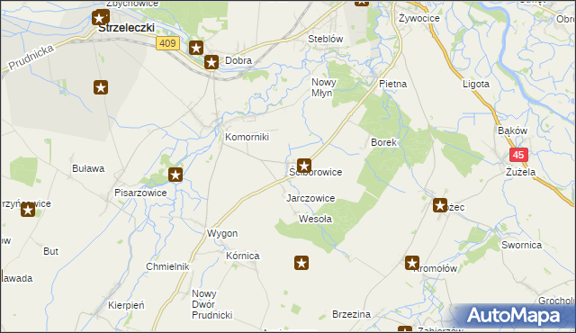 mapa Ściborowice, Ściborowice na mapie Targeo