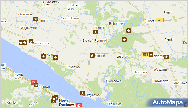 mapa Siecień, Siecień na mapie Targeo