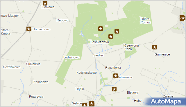 mapa Siedlec gmina Pępowo, Siedlec gmina Pępowo na mapie Targeo
