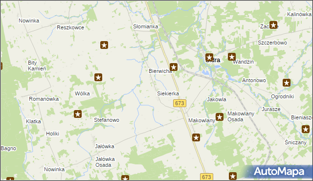 mapa Siekierka gmina Sidra, Siekierka gmina Sidra na mapie Targeo