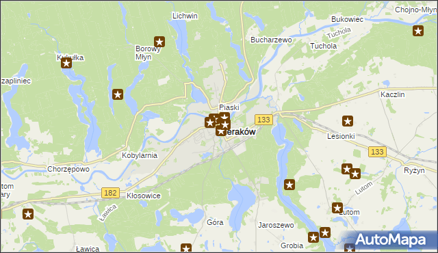 mapa Sieraków powiat międzychodzki, Sieraków powiat międzychodzki na mapie Targeo