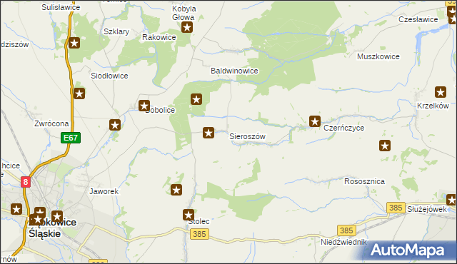 mapa Sieroszów, Sieroszów na mapie Targeo