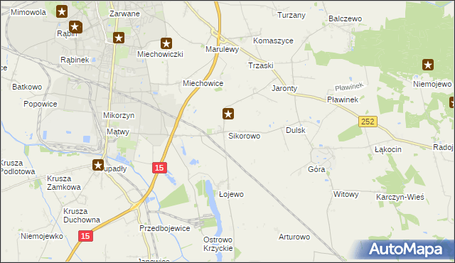 mapa Sikorowo gmina Inowrocław, Sikorowo gmina Inowrocław na mapie Targeo