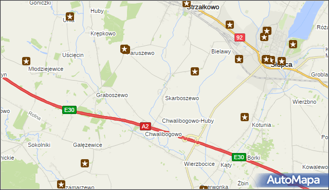 mapa Skarboszewo gmina Strzałkowo, Skarboszewo gmina Strzałkowo na mapie Targeo