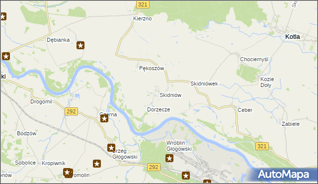 mapa Skidniów, Skidniów na mapie Targeo