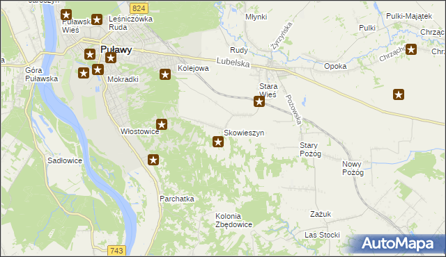 mapa Skowieszyn, Skowieszyn na mapie Targeo