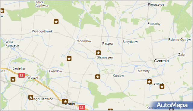 mapa Sławoszew, Sławoszew na mapie Targeo