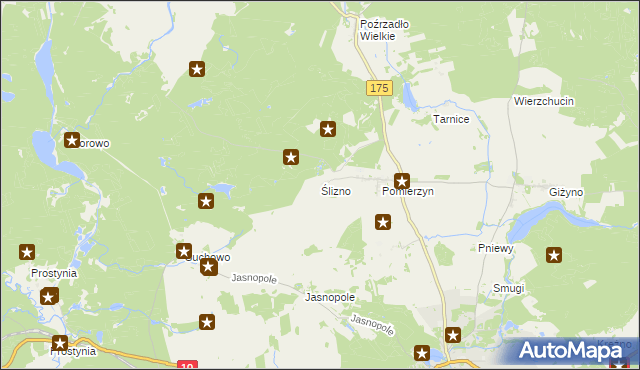 mapa Ślizno, Ślizno na mapie Targeo