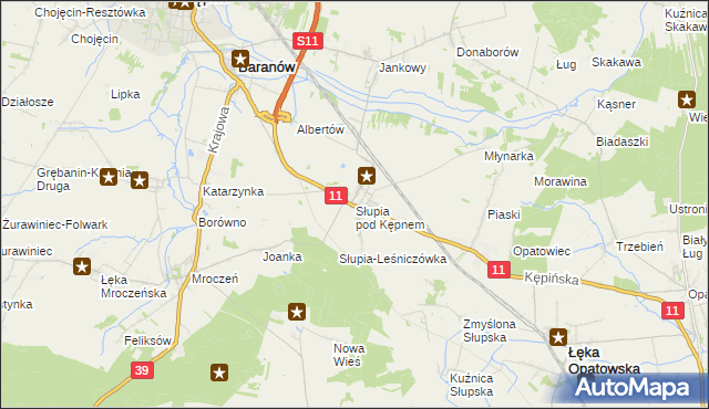 mapa Słupia pod Kępnem, Słupia pod Kępnem na mapie Targeo
