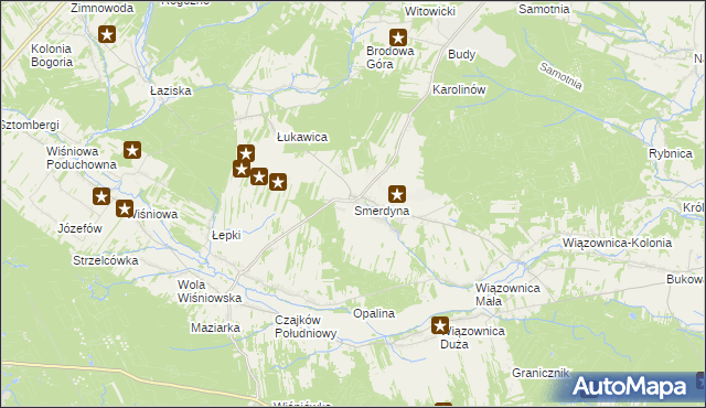 mapa Smerdyna, Smerdyna na mapie Targeo