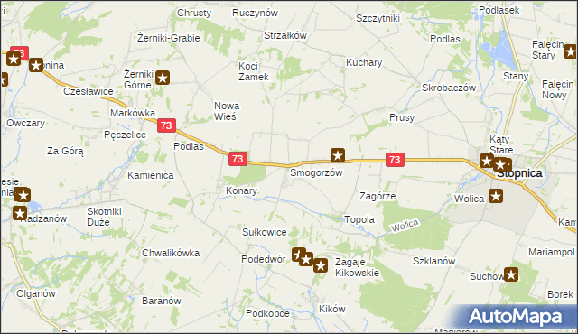 mapa Smogorzów gmina Stopnica, Smogorzów gmina Stopnica na mapie Targeo