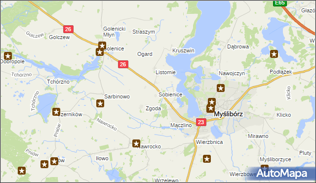 mapa Sobienice, Sobienice na mapie Targeo