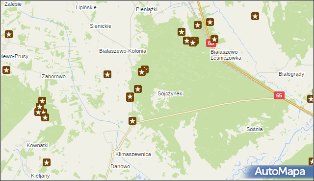 mapa Sojczynek, Sojczynek na mapie Targeo