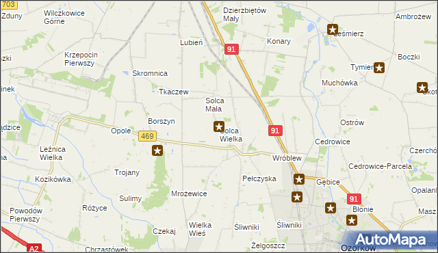 mapa Solca Wielka, Solca Wielka na mapie Targeo