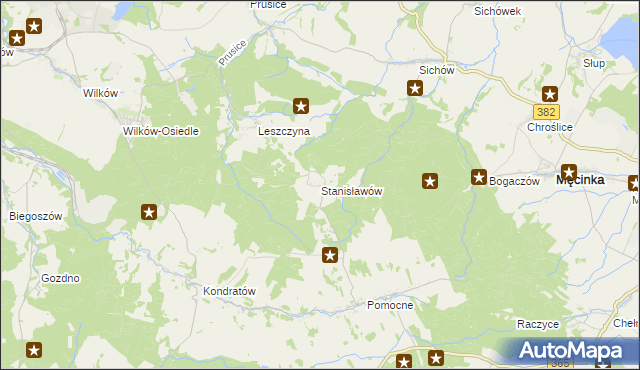 mapa Stanisławów gmina Męcinka, Stanisławów gmina Męcinka na mapie Targeo