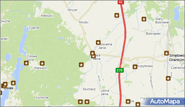 mapa Stara Jania, Stara Jania na mapie Targeo