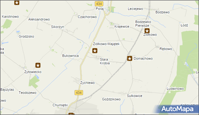 mapa Stara Krobia, Stara Krobia na mapie Targeo