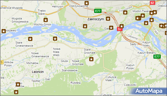 mapa Stare Grochale, Stare Grochale na mapie Targeo