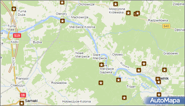mapa Stare Mierzwice, Stare Mierzwice na mapie Targeo
