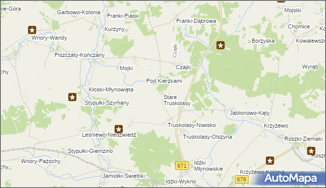mapa Stare Truskolasy, Stare Truskolasy na mapie Targeo