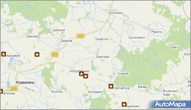 mapa Starkowo gmina Ustka, Starkowo gmina Ustka na mapie Targeo