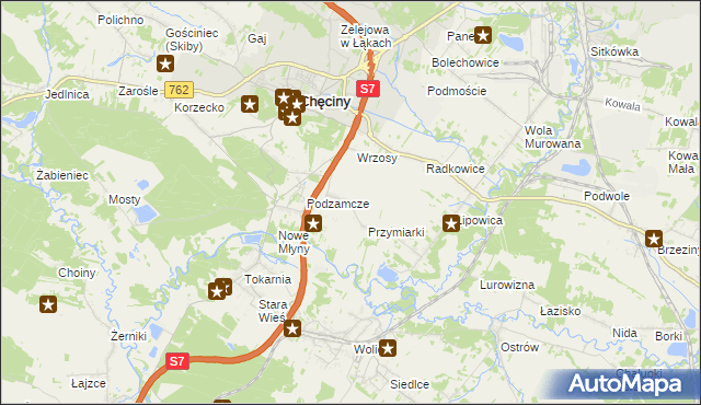 mapa Starochęciny, Starochęciny na mapie Targeo