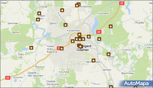 mapa Starogard Gdański, Starogard Gdański na mapie Targeo