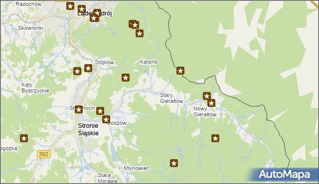 mapa Stary Gierałtów, Stary Gierałtów na mapie Targeo
