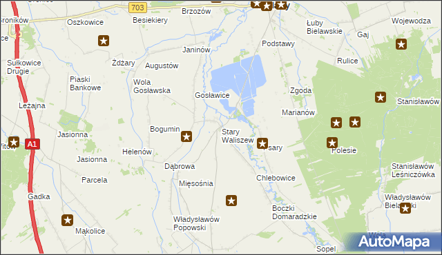mapa Stary Waliszew, Stary Waliszew na mapie Targeo