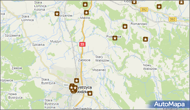 mapa Stary Waliszów, Stary Waliszów na mapie Targeo